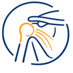 Shoulder joint illustration for disc golf injury treatment